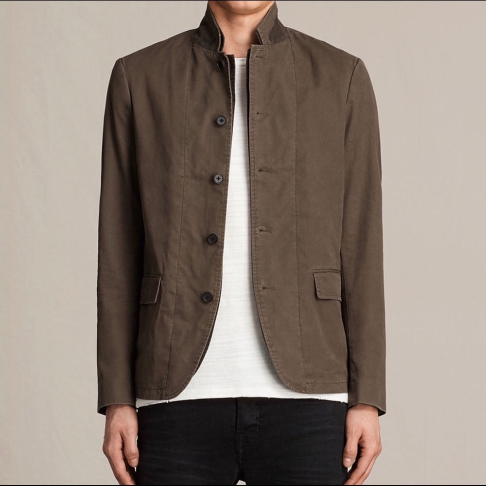 AllSaints Remley Blazer in Bitter Brown